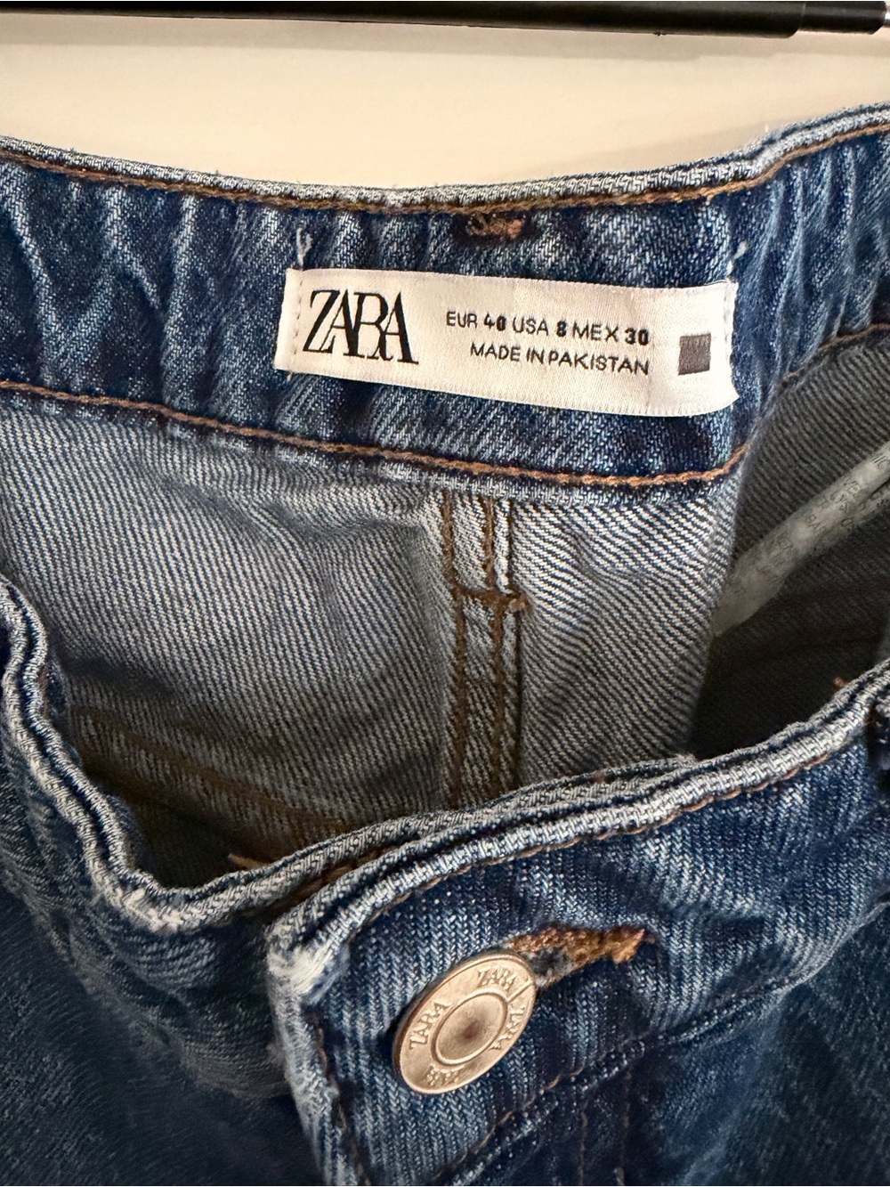 Zara Women's High-Waisted Mom Fit Jeans - Blue - Picture 2 of 3